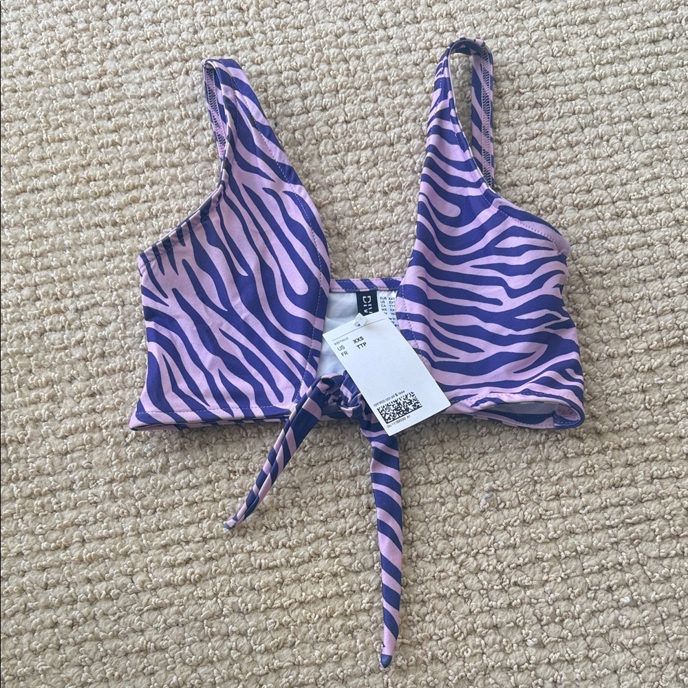 Divided Purple and Pink Zebra Top Size XXS